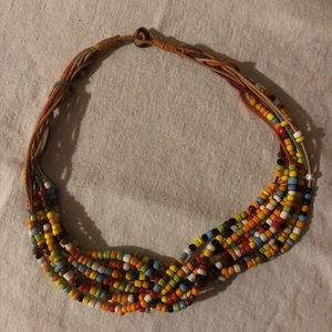 Vintage 1970’s Boho Hippie Beaded Choker Necklace